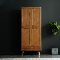两门衣柜实木小户型北欧现代简约白蜡木卧室衣橱柜