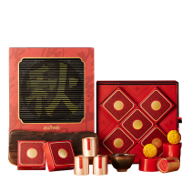 清朴堂(qingputang) 中秋大吉建盏茶礼套装 (兔毫建盏×1只 甜芽小种红茶10g×6罐 港式奶黄流心月饼5块)