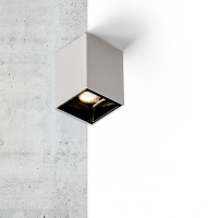 K.S. 方形射灯 led镶嵌筒灯薄款明装射灯家用cob格栅射灯方形射灯 CES811C-S 5W 砂白 暖黄光 30°