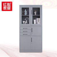 〖红心〗SHX140 铁皮档柜 钢制偏三斗保险对开铁门档柜资料柜W900*D400*H1850