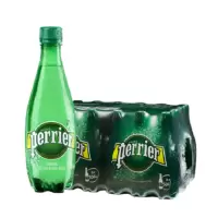 巴黎水(Perrier)气泡水 原味天然矿泉水 500ml*24瓶 整箱(新老包装随机)