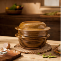 萬土焼 日本土锅饭煲釜柴火饭砂锅家用陶瓷煲汤炖锅老式明火石锅沙锅 煮粥锅新居礼物 羽釜12号锅枯火2.5L