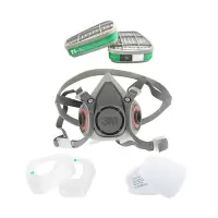 3M防毒面具口罩防尘面具面罩KN95防甲醛防雾霾PM2.5喷漆防护[6200氨气甲胺七件套]6200+6004 NZM