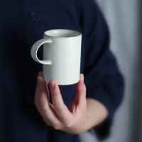 木笙玩物(MUSHENGWANWU) 创意陶瓷咖啡杯日式个性家用白瓷马克杯文艺牛奶杯简约小清新杯碟 木笙白