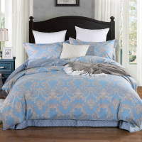 恒源祥 高支棉四件套全棉4件套纯棉床上用品被套床单套件高支高密度简约套件 图腾漫语 200*230cm