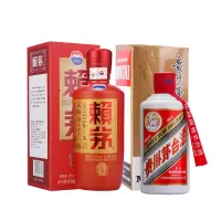 贵州茅台酒 飞天 53度酱香型白酒 200ml单瓶 +贵州茅台酒 赖茅红御 53度酱香型白酒 500ml单瓶 组合