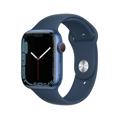 Apple Watch Series 7 蜂窝版 45mm 蓝色铝金属表壳 深邃蓝色运动型表带