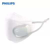 飞利浦(Philips)电动新风口罩轻盈版 防尘防晒防雾霾防花粉轻盈佩戴轻呼吸 带新风模组ACM055/00极简白