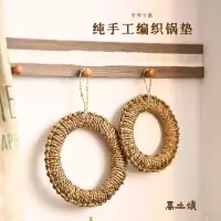 万土烧 日式锅垫 手编草编餐垫加厚隔热桌垫耐热砂锅垫盘垫子 草编锅垫大号-直径18cm