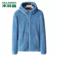 [直营]木林森(MULINSEN)珊瑚绒抓绒衣男女情侣秋冬季连帽加厚双面绒长毛摇粒绒开衫外套
