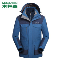 [直营]木林森(MULINSEN)户外风衣男三合一两件套加绒内胆防泼水防风加绒加厚女防寒登山服KY1903