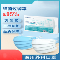 海氏海诺医用无菌口罩10只一袋一次性防护透气防病毒口罩正规正品