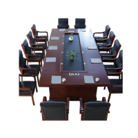 隆博盛景 简约现代实木长方形办公桌大型商务烤漆木皮洽谈长条桌会议桌