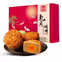 [苏宁宜品认证]广御园礼月传情广式月饼礼盒300g 蛋黄白莲蓉豆沙凤梨3口味