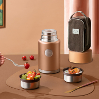 泰福高(TAFUCO) T2222 日本焖烧杯焖烧壶真空316不锈钢保温粥桶 橄榄绿 900ml