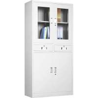 宇威 文件柜 铁质带锁上玻下铁中二屉/台