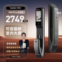 凯迪仕 kaadas K20 Pro 智能锁指纹锁远程可视猫眼内屏显示 家用防盗门锁电子密码锁 C级锁芯 太空灰色