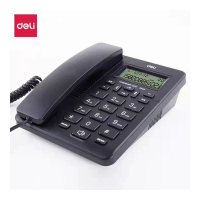 得力(deli)电话机座机 固定电话 办公家用 免提通话 大字按键 来电显示 33490黑 电话机