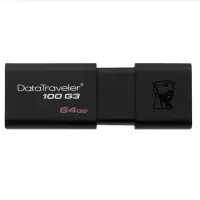 金士顿(Kingston)64GB U盘 黑色 滑盖设计 时尚便利