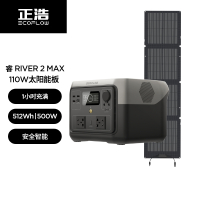 EcoFlow正浩户外移动电源应急露营车载220v便携大功率电池RIVER600 MAX+110W太阳能板