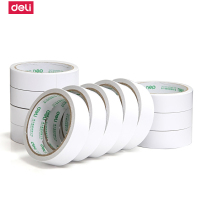 得力30403棉纸双面胶带24mm*10y*80um(白 )(12卷/袋)