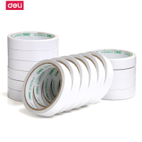 得力30402棉纸双面胶带18mm*10y*80um(白 )(16卷/袋)