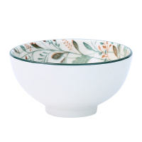 顺祥 釉下彩陶瓷森林小鹿日式餐具陶瓷碗筷套装4碗4筷(200套以上支持定制) gk