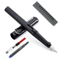 凌美(LAMY)Safari狩猎者系列钢笔签字笔墨水笔 学生练字钢笔(龙骨盒套装带吸墨器) 亮黑色F尖(龙骨盒带吸墨器)