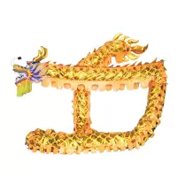 风雷缘-WL11节黄色烫金舞龙道具龙灯服装舞狮龙狮表演龙头布龙钢丝龙套装大游龙单龙