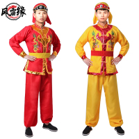 风雷缘-FZ威风锣鼓牛皮鼓配件战鼓打鼓服男士秧歌服锣鼓陕北腰鼓民族演出服戴头饰