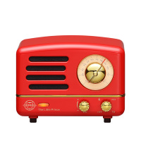 猫王音响 收音机 小王子OTR 无线便携蓝牙音箱迷你小音响可爱复古音响MW-2A 嬉皮红