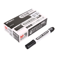 晨光(M&G)AWM26301 可擦可加墨水 易擦型彩色单头水性白板笔办公用品 10支/盒 10支装黑色