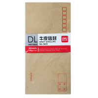 得力（deli） 5号牛皮纸信封邮局标准信封220*110mm20个/包 3423