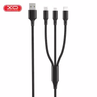 XO XO-NB173 一拖三编织数据线 多种充电 长度1.2米 黑色 （15个起订）