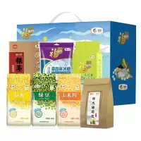中粮福临门防暑降温大礼包 B型绿豆+小米+玉米糁+银耳+冰糖+胖大海菊花代用茶+东北长粒香米