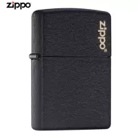 (Zippo)打火机 黑裂漆-经典商标