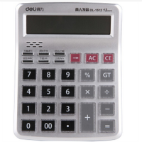 得力（deli）1512计算器 12位显示语音桌面计算器 财务计算器 透明大按键