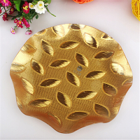 塑料果盘 小 亚克力欧式金丝水果盘小吃盘塑料果盘