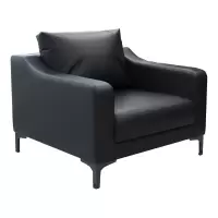 办公家具 简约现代洽谈会客商务接待沙发 单人位沙发(80*80*82cm)黑色