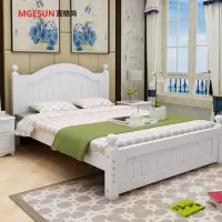 麦格尚 实木床MGS-WSC001 简易全实木大床 欧式床 酒店卧室床 含床垫