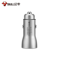 公牛(BULL)CUN180车载充电器车充点烟器银色快充18W/2.4A双USB一拖二支持小米华为vivo三星等快充