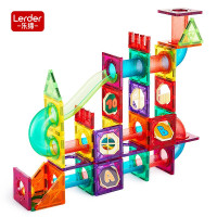乐缔 儿童磁力片102件管道积木玩具男女孩滚珠滑道拼装彩窗版儿童生日礼物