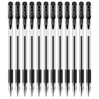 得力(deli)6688 0.7mm学生办公中性笔 签字笔 子弹头笔芯黑水笔水性笔签字 直杆12支