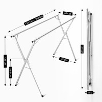 材慧 3220 晾衣架 锈钢室内外伸缩晒被架2米