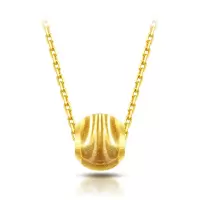BF璀尚珠宝 猫眼珠 黄金3D硬金路路通黄金吊坠(赠S925银镀金项链) BFD0107
