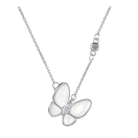 BF璀尚珠宝 S925银白贝母蝴蝶项链 BFD0106