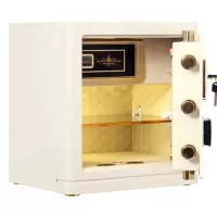 甬康达保险柜 汇福系列 FDG-A10/D-45ZW-MB 家用指纹保险箱 办公全钢智能防盗保管箱米白色指纹密码保险柜