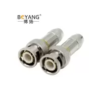 博扬BNC头BNC-J-2-1 2M两兆Q9头 DDF射频线插头同轴SYV-75-2-1电缆连接器10个装BY-Q9-1