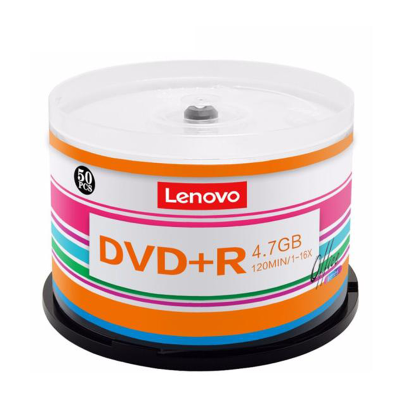 联想(Lenovo)DVD+R 光盘/刻录盘 16速 4.7GB 办公系列 桶装50片 空白光盘