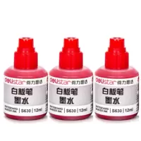 得力 S630白板笔墨水大容量易擦白板笔补充液 (12ml)20支装 红色